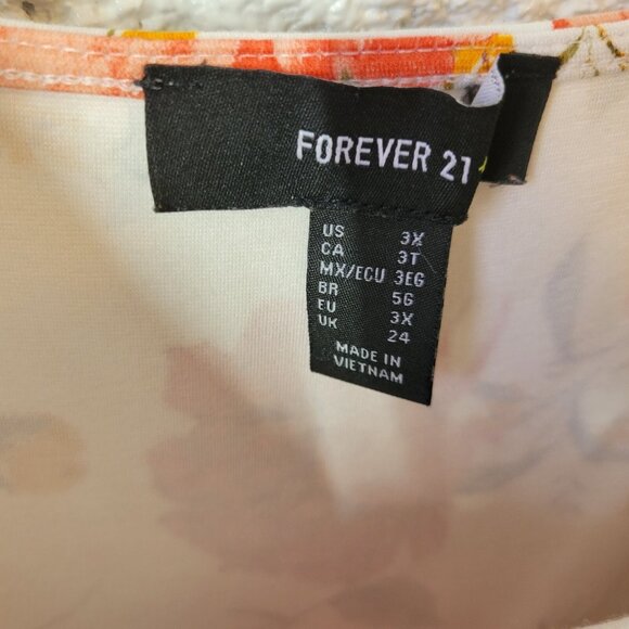 Forever 21 Womens Dress 3X Plus Sleeveless Shift Red Floral Casual FLO68E - Picture 10 of 11